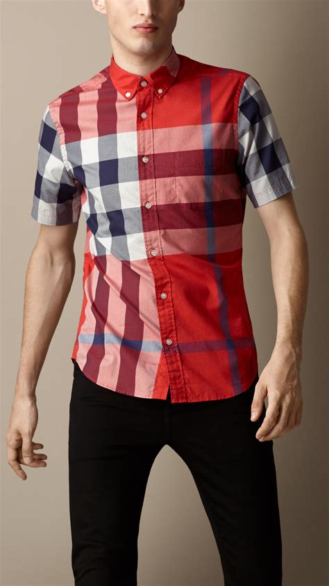 burberry shirts red